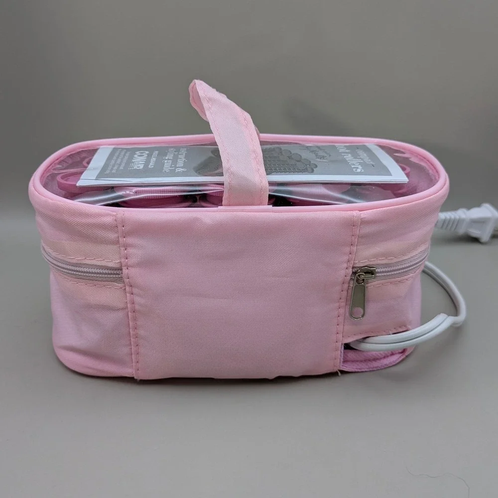 Conair Compact 10 Hot Rollers Pink Travel Hair Styling Set HS54ALD - Tested